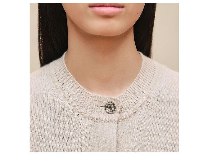 Hermès Langarm-Kaschmir-Cardigan für Damen Braun - Ansicht 8
