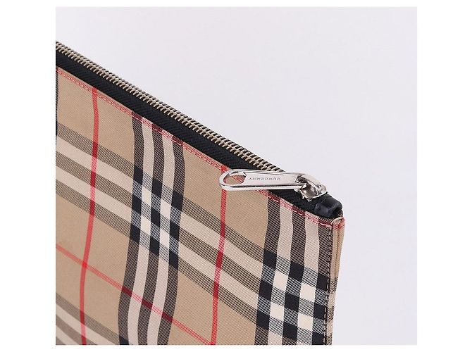 Burberry Vintage Check Fabric Strap Clutch Bag Brown - view 3