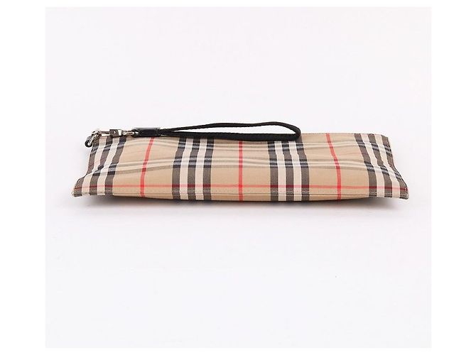 Burberry Vintage Check Fabric Strap Clutch Bag Brown - view 6