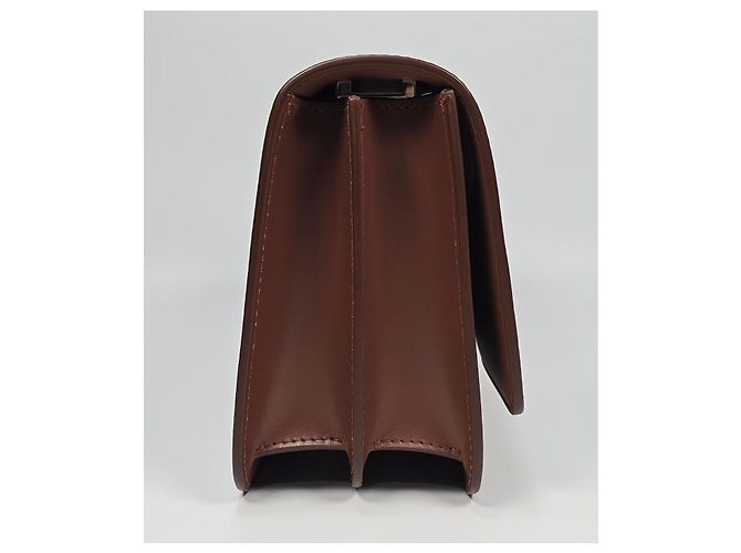 Burberry Borsa a tracolla in pelle marrone con logo TB - vista 5