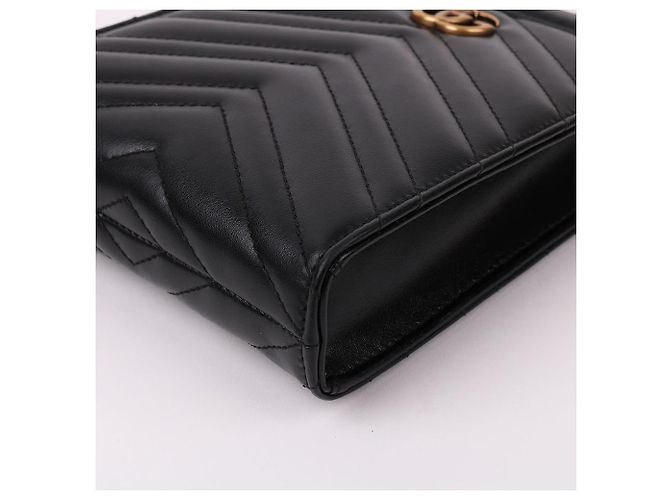 Gucci Mini borsa a tracolla con catena Matelassé Black Nero - vista 11