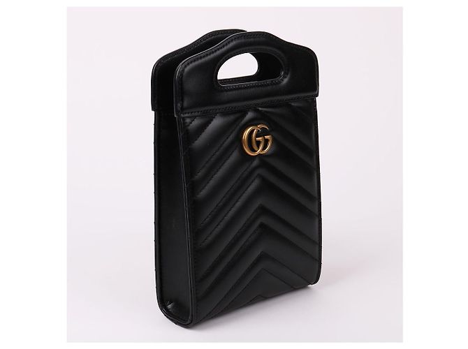 Gucci Mini borsa a tracolla con catena Matelassé Black Nero - vista 4