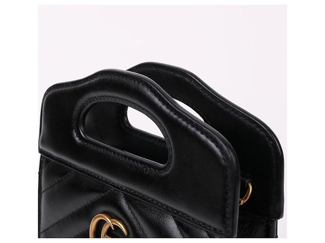 Gucci Mini borsa a tracolla con catena Matelassé Black Nero - vista 6