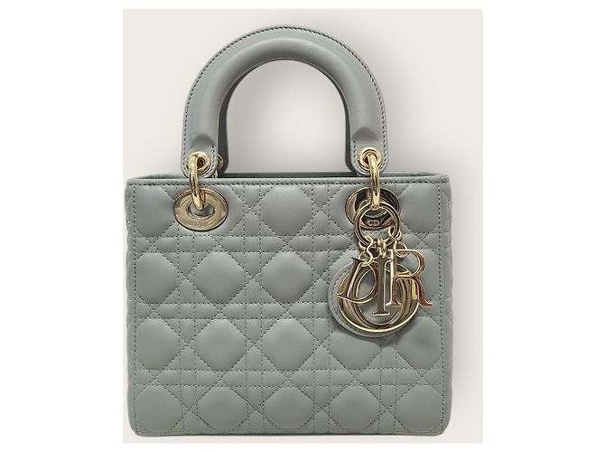 Dior Borsa Lady Small in agnello cannage grigio antracite Marrone - vista 2