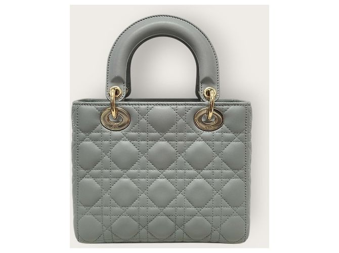 Dior Borsa Lady Small in agnello cannage grigio antracite Marrone - vista 6