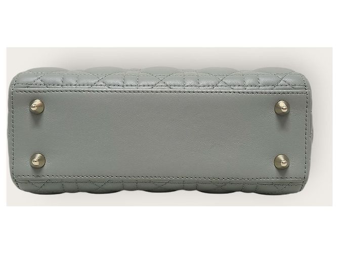 Dior Borsa Lady Small in agnello cannage grigio antracite Marrone - vista 7