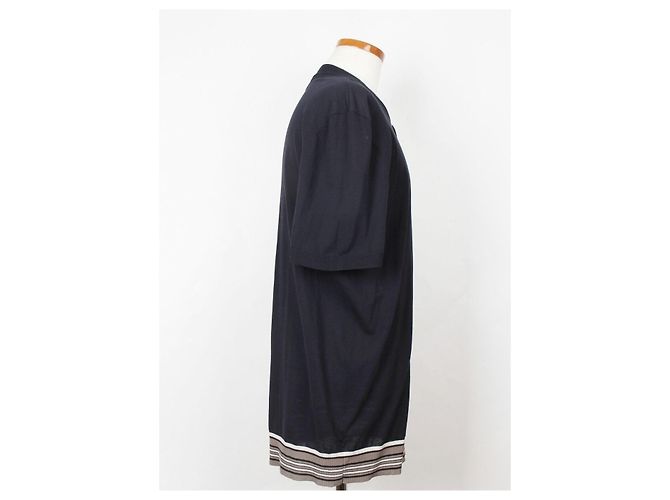 Hermès Strickshirt mit kurzen Ärmeln Navy XXL Blau - Ansicht 2