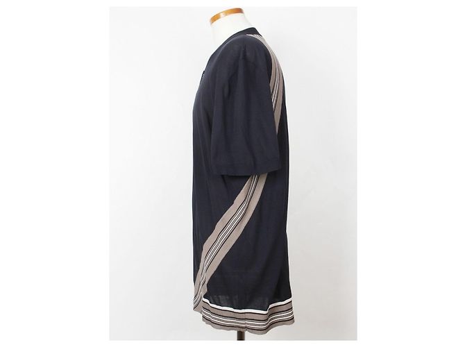 Hermès Strickshirt mit kurzen Ärmeln Navy XXL Blau - Ansicht 3