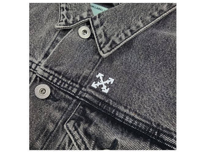 Off White Giacca di jeans bianca con logo da donna Marrone - vista 3