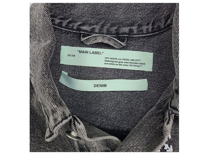 Off White Giacca di jeans bianca con logo da donna Marrone - vista 5