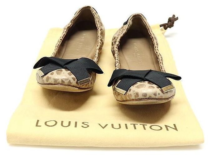 Louis Vuitton Ballerine Dolphin con dettaglio nastro stampa leopardata Marrone - vista 2