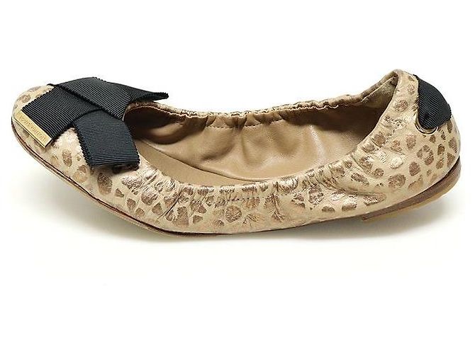 Louis Vuitton Ballerine Dolphin con dettaglio nastro stampa leopardata Marrone - vista 4