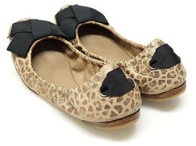 Louis Vuitton Ballerine Dolphin con dettaglio nastro stampa leopardata Marrone - vista 5