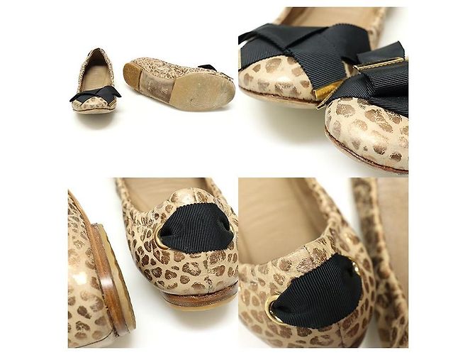 Louis Vuitton Ballerine Dolphin con dettaglio nastro stampa leopardata Marrone - vista 6