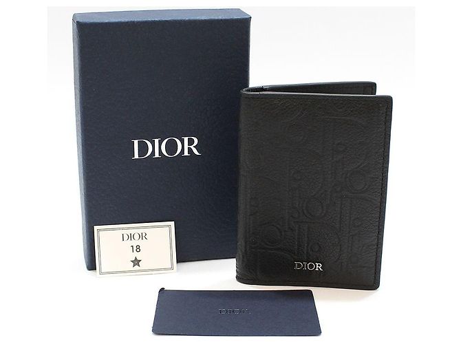Dior Black Gravity Oblique Vertical Double Card Wallet - view 2