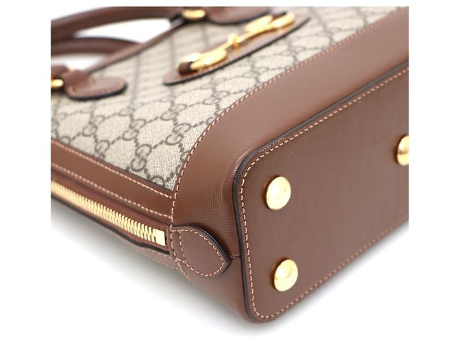 Horsebit 1955 Gucci Borsa Tote e Borsa a Spalla Horsebit Small Top Handle Marrone - vista 6