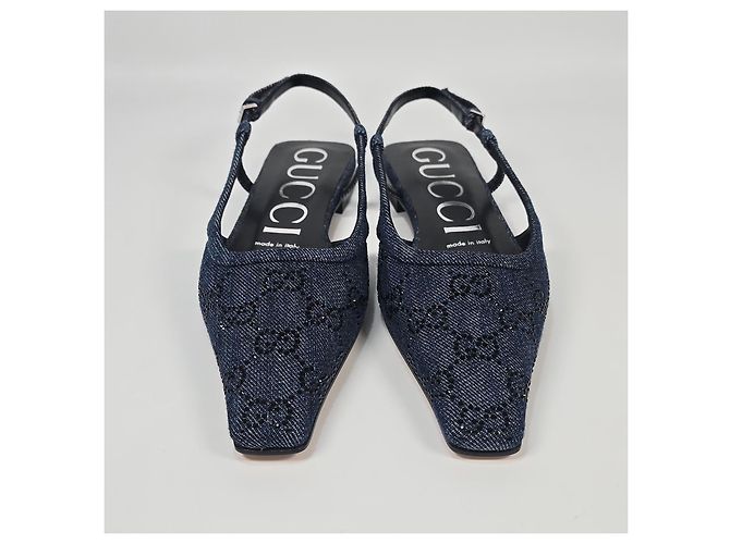 Gucci Slingback in denim GG da donna Multicolore - vista 3