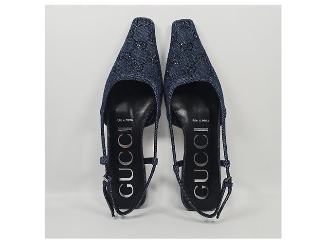Gucci Slingback in denim GG da donna Multicolore - vista 7