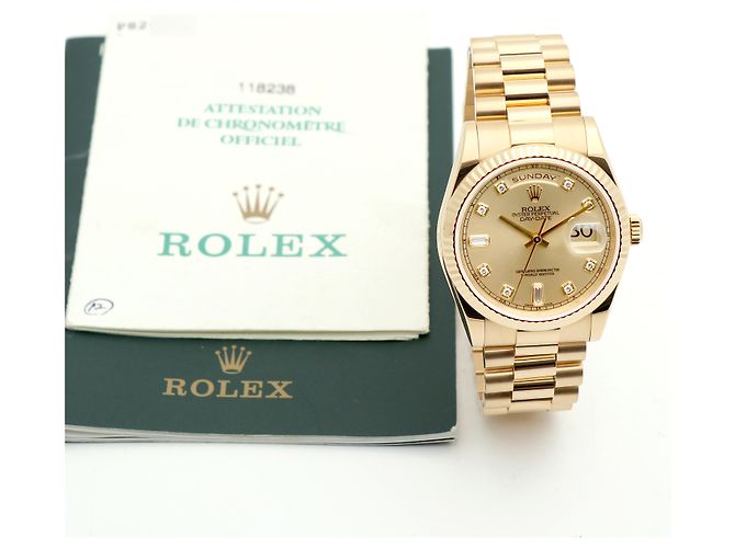 Rolex Orologio Datejust da uomo in oro con diamanti originali Giallo - vista 2