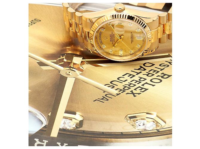 Rolex Orologio Datejust da uomo in oro con diamanti originali Giallo - vista 24
