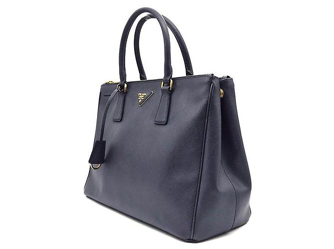 Prada Borsa Tote e Borsa a Spalla Saffiano Lux Blu - vista 2