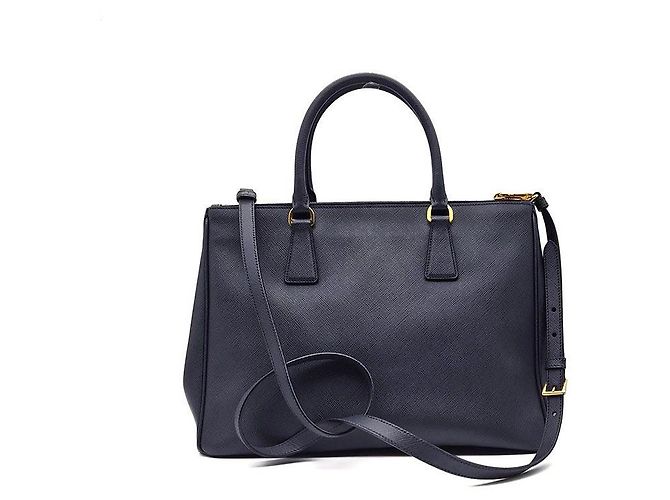 Prada Borsa Tote e Borsa a Spalla Saffiano Lux Blu - vista 3