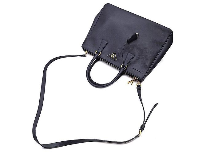 Prada Borsa Tote e Borsa a Spalla Saffiano Lux Blu - vista 4