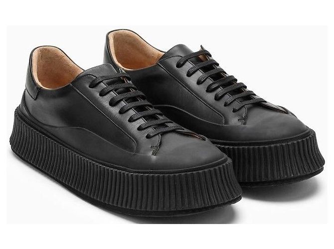 Jil Sander Sneakers in pelle oversize Nero - vista 2