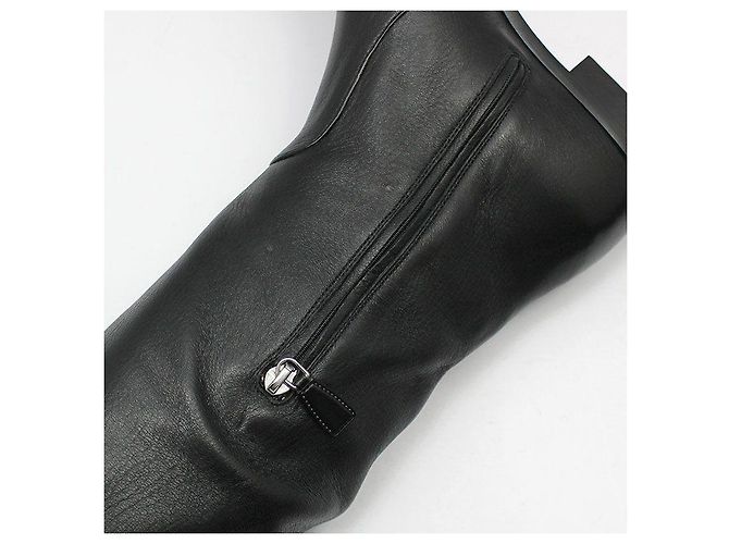 Prada Schwarze Cervone Lackleder-Stiefel - Ansicht 11