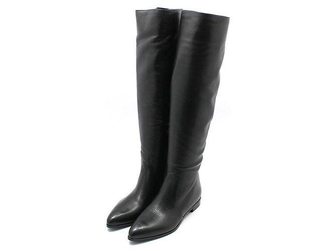Prada Schwarze Cervone Lackleder-Stiefel - Ansicht 3