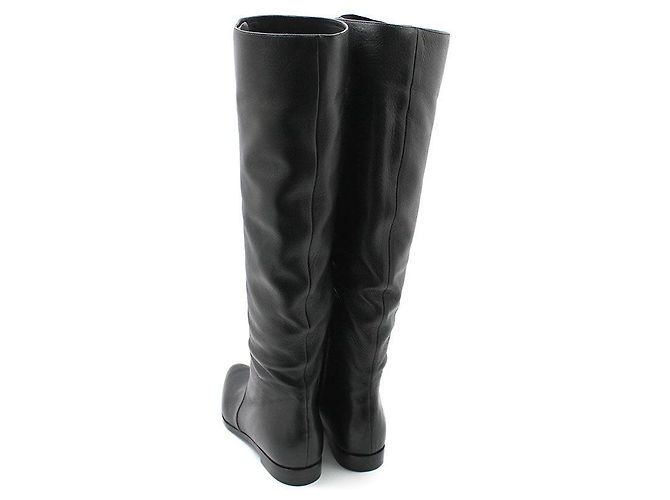 Prada Schwarze Cervone Lackleder-Stiefel - Ansicht 4