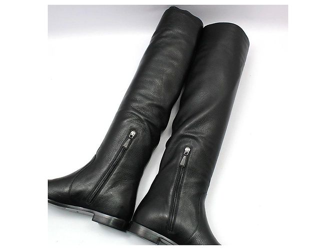 Prada Schwarze Cervone Lackleder-Stiefel - Ansicht 8