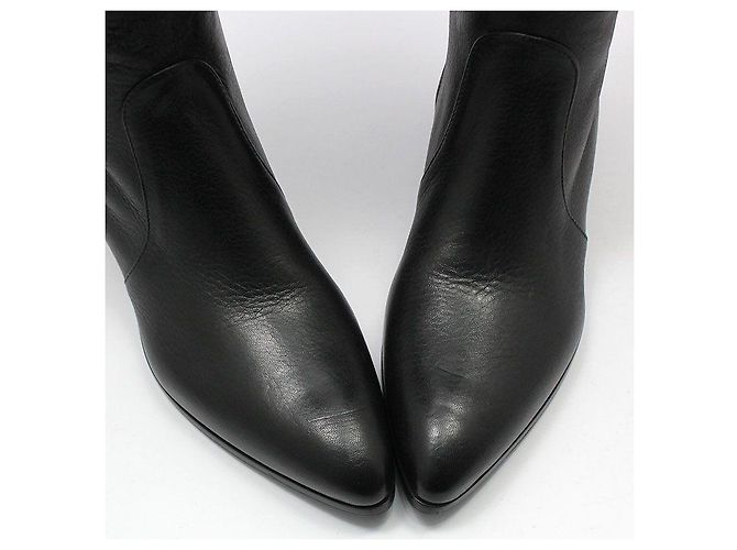Prada Schwarze Cervone Lackleder-Stiefel - Ansicht 9