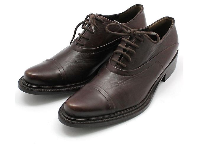 Prada Scarpe con lacci in pelle marrone da donna - vista 2