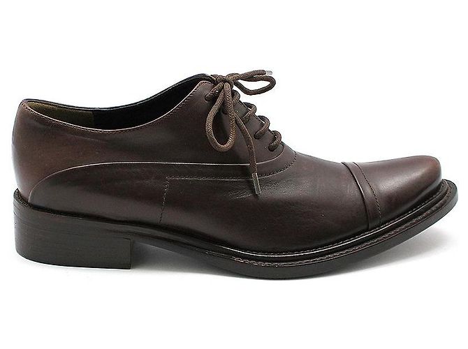 Prada Scarpe con lacci in pelle marrone da donna - vista 4