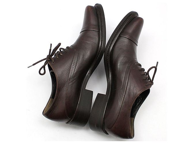 Prada Scarpe con lacci in pelle marrone da donna - vista 7