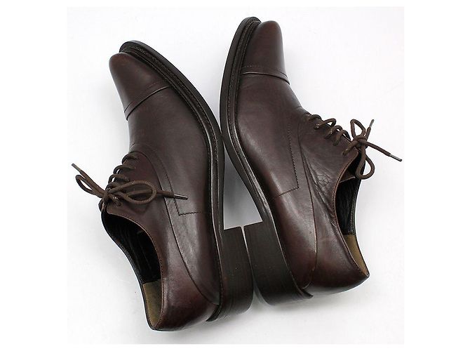 Prada Scarpe con lacci in pelle marrone da donna - vista 8