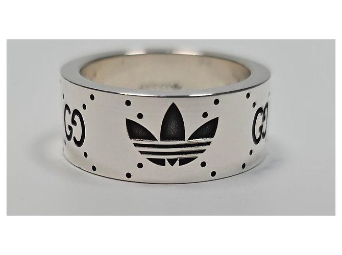 Gucci Anello largo in argento sterling con incisione del logo Adidas Trefoil Multicolore - vista 2