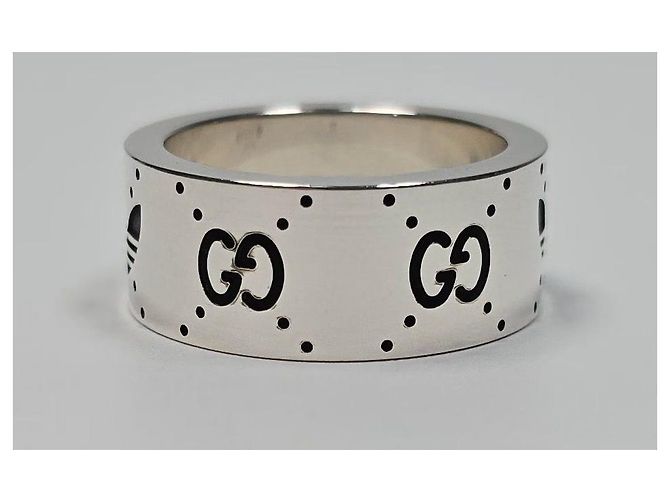 Gucci Anello largo in argento sterling con incisione del logo Adidas Trefoil Multicolore - vista 4