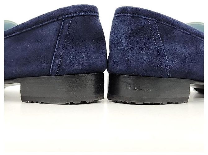 Hermès Mocassini Hermes Suede Royal Blu - vista 3