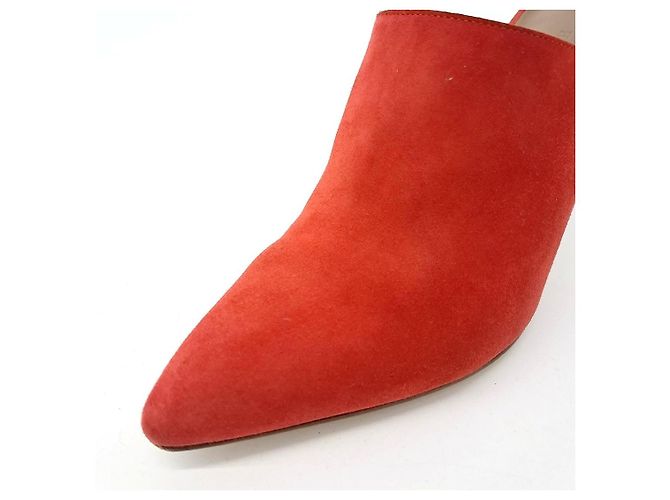 Hermès Hermes Wildleder-Mule Rot - vista 5