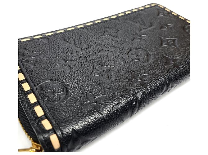 Louis Vuitton Cartera Larga Monogram Unprint Stitch Zip Negro - vista 3