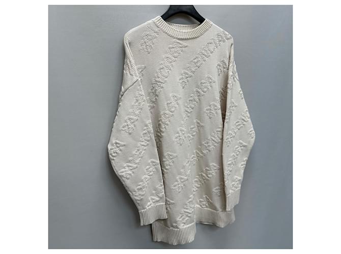 Balenciaga Oversized-Strickware mit Logo-Muster (Oversized Fit für Damen) Braun - Ansicht 4