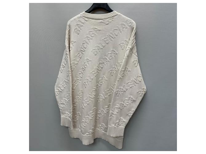 Balenciaga Oversized-Strickware mit Logo-Muster (Oversized Fit für Damen) Braun - Ansicht 6