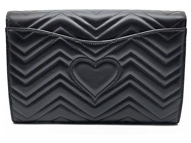 Gucci Clutch Marmont Matelassé Nero - vista 3