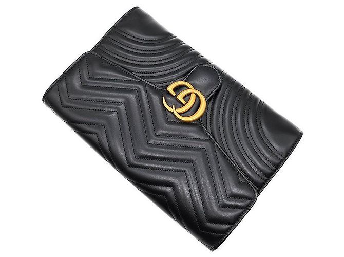 Gucci Clutch Marmont Matelassé Nero - vista 4