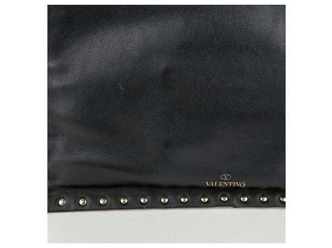 Valentino Clutch Rockstud in pelle nera Nero - vista 4