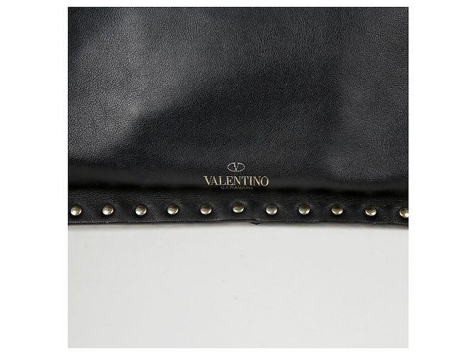 Valentino Clutch Rockstud in pelle nera Nero - vista 5