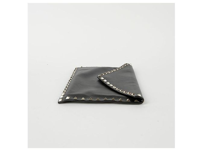 Valentino Clutch Rockstud in pelle nera Nero - vista 6