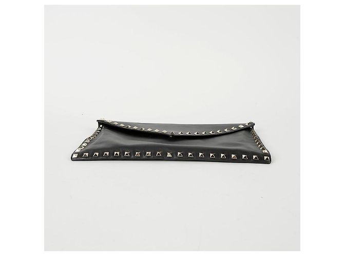 Valentino Clutch Rockstud in pelle nera Nero - vista 7